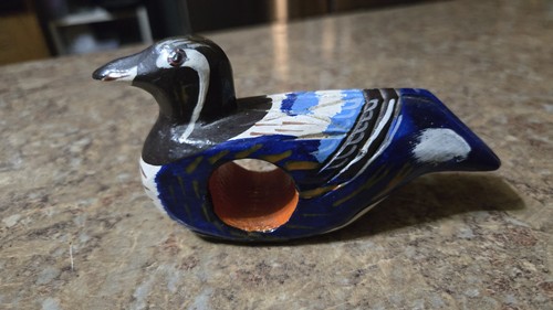 Vtg duck bird wooden painted - bird,