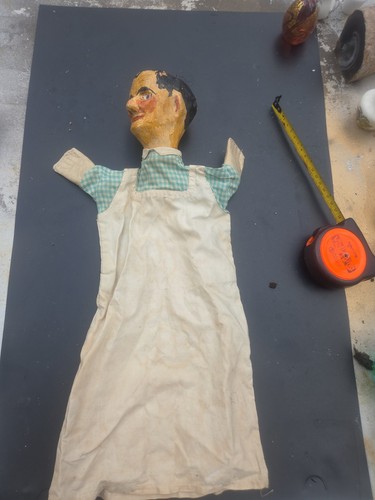 Paper mache male hand puppet - paper,