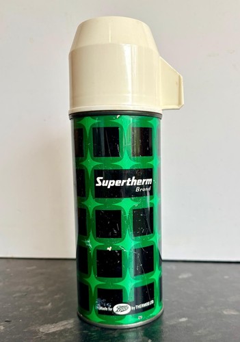 Vintage thermos flask green - vintage,