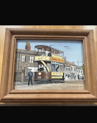Framed tram picture - framed,