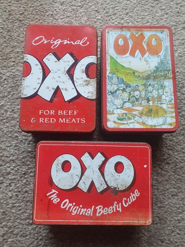 Vintage oxo cube tins - vintage,