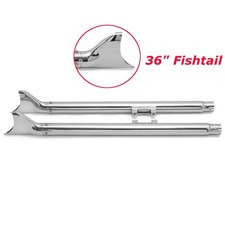 36IN. SlipOn Fishtail Mufflers Exhaust Pipes For Harley Softail Heritage 2007-17