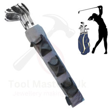 Lightweight Golf Bag for Clubs & Balls-35" Tall, 5" Deep, 3 Pockets, Gray Straps