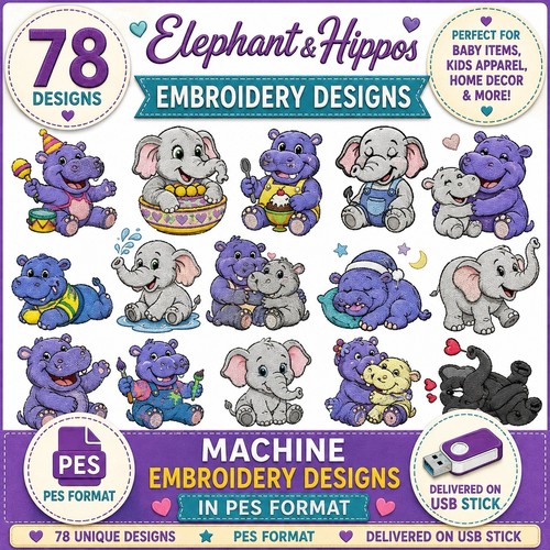 Elephant pes designs usb - elephant, on