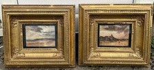 Pair Robert Buchan Nisbet RSW Watercolours – Scottish Landscapes, Gilt Frames