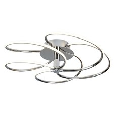 5 Lights LED Chrome Finish Flush Fitting Ceiling Pendant Light with Swirl Detail