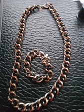 A Beautiful Chain And Bracelet Set In 22 CT Plated Gold