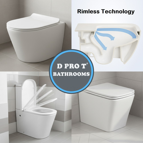 Back wall rimless - wall, toilet