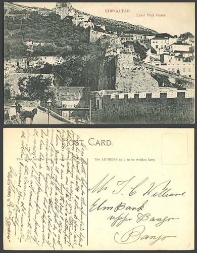 Gibraltar old postcard land - old,