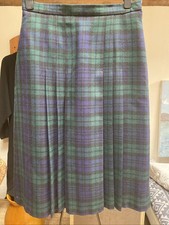 Edinburgh Made In Scotland Green And Blue Tartan Skirt Size 16