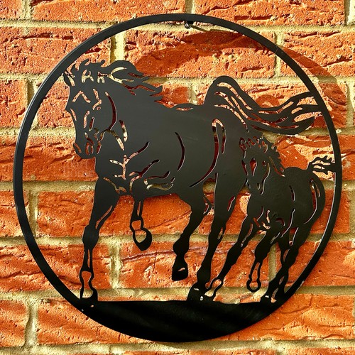 Galloping horses garden wall - horses,