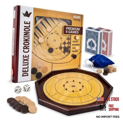 Deluxe crokinole board - 4-in-1,
