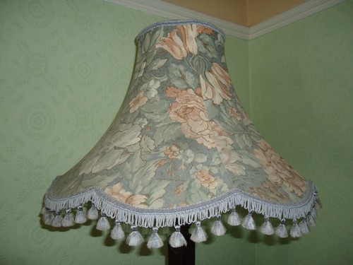 Vintage green and - pink, floral