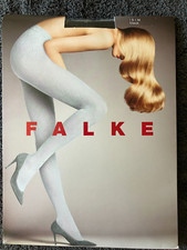 Fabulous Falke RIBBED Tights BLACK 60 denier 15% Wool Small / Medium