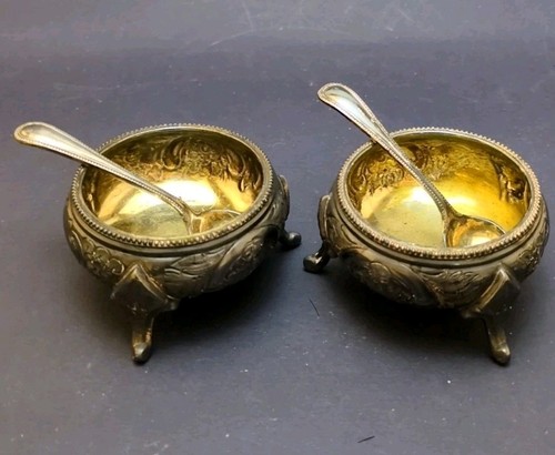 Silver plated salt cellars - plated,