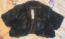 Black Faux Fur Shrug S/M New