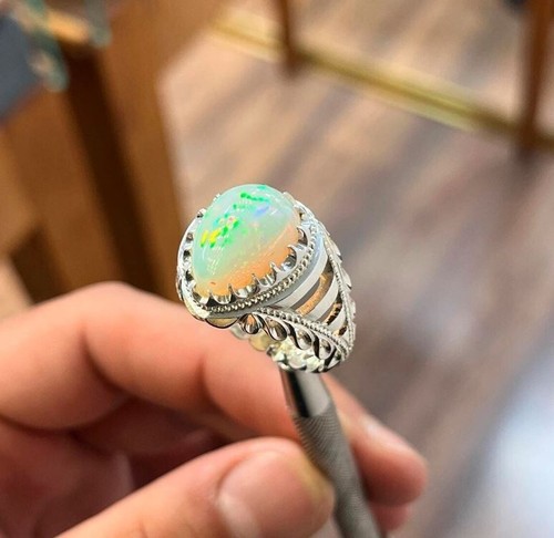 Natural fire white - white, opal