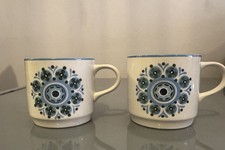 2 Vintage Retro 50-60s Johnson Bros Snowhite Blue Moon Rare Cup Saucer Sugar Set