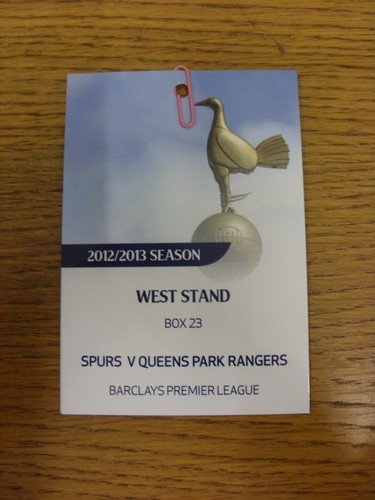 2012 ticket tottenham - 23/09/2012, ticket: