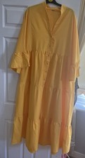 Fabulous Yellow Summer Tiered Dress Size 18