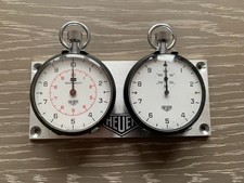 Vintage 58mm Oversize Heuer Stopwatch Set on a Rally Dash Panel 163