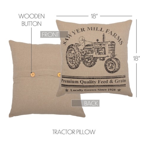 Farmhouse x18 tractor - farmhouse, 18"x18"