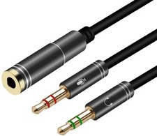 Headphone Y Splitter For Computer 3.5mm Female to 3.5mm Male Headset PC Laptop