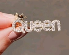 Sparkling Rhinestone  Queen Brooch Pin Vintage Clothing and Scarf Decoration