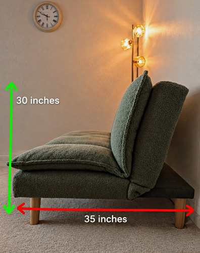 Green convertible futon - green, sofa