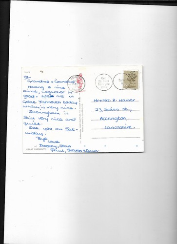 1984 post card yarmouth - post, gt