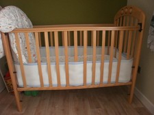 MAMAS & PAPAS light oak BABY COT with Mattress. Excellent Condition