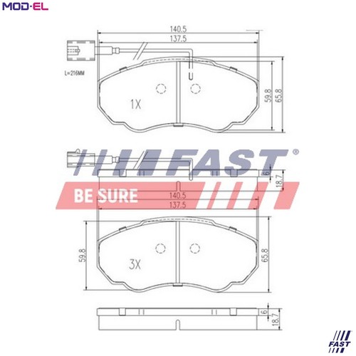 Brake pad set disc - set,