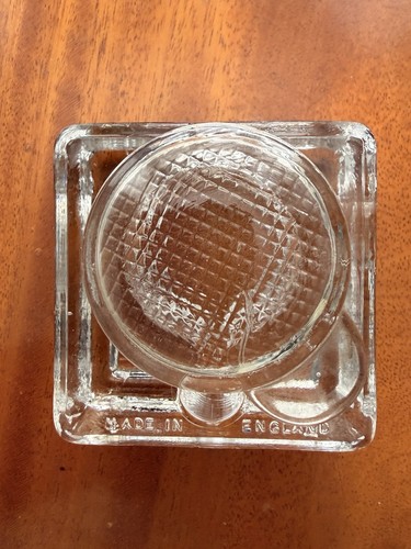 Pressed glass inkwell 1930 - pressed,