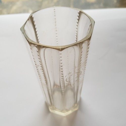 Antique cut glass goblet vase