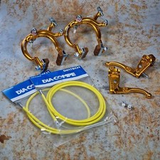 Dia-Compe MX890 / Tech-III Complete Brake Set Gold Old School BMX GT Haro Burner