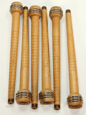 6 Wood Quills Bobbins Spools