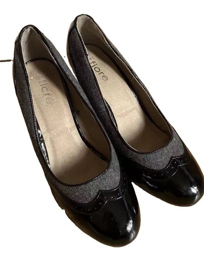 Grey and black court ladies - grey,