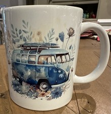 vw camper van Blue Bus Mug