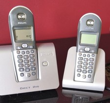 Pair of Philips Dect 215 Dect Answering Machine Phone
