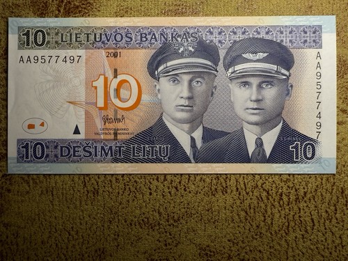 Lithuania litu banknote aa - 10,