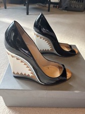 Christian Louboutin Women's Unique Peep Toe Wedges Size 39