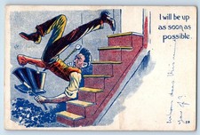 1907 Man Falling Stairs Coal