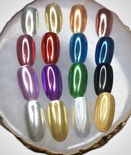 Mirror Chrome Nail Powder Holographic Silver Rose Gold Pink Purple Blue Glitter