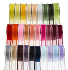 Satin Edge Organza Ribbon Reels Rolls 2 Sided Face 25 Metre Plain Width 10-40mm