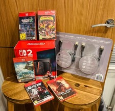 Mario World Nintendo Switch 2 + Games Bundle + Premium HDMI Twin Cables