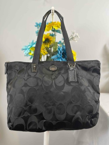 Coach black signature nylon - black,