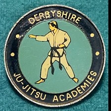 Vintage Derbyshire Academies Ju-Jitsu Pin badge Mixed Martial Arts
