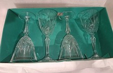 Set of 4 Vintage Cristal de Flandre 'Salzburg' Crystal Wine Glasses In Box