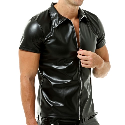 Men black leather - men's, pu
