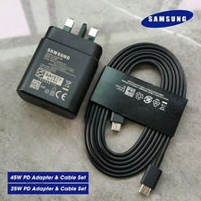Genuine 45W Super Fast Charger Adapter Plug & Cable For Samsung Galaxy S24 S25+